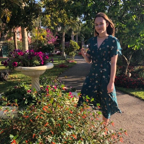 Green Miami floral midi dress size: XXS - Picture 5 of 5